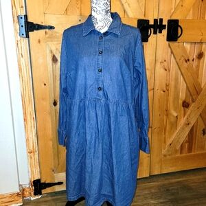 Nine West 100% Cotton Brentwood Shirtdress - Sz XL